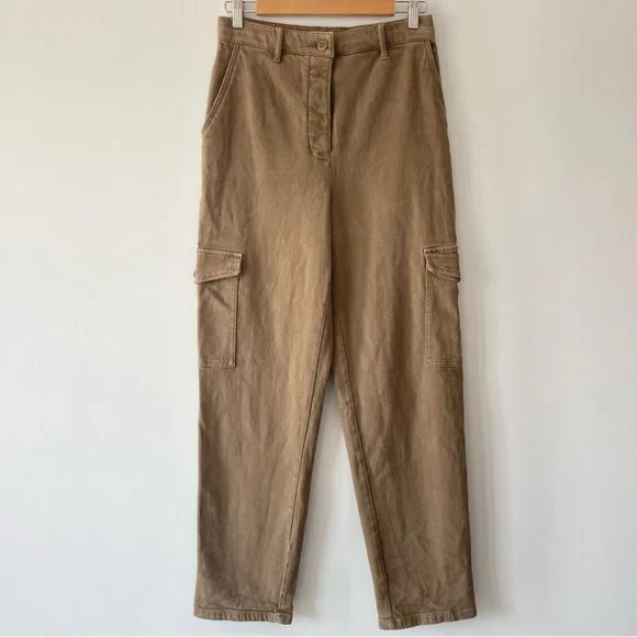 ❌SOLD❌ Wilfred Free Modern Cargo Pant High-waisted cargo pants brown size 8 - Picture 3 of 15